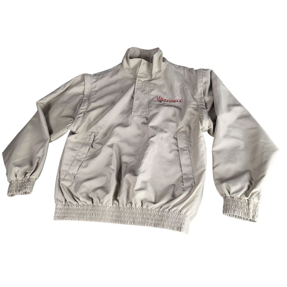 Tres Bien Golf Jacket Men Sz M Khaki Woodbridge Golf Club Snap‎ Casual Workwear
